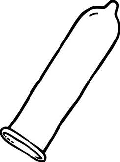 Illustration eines geraden Kondoms